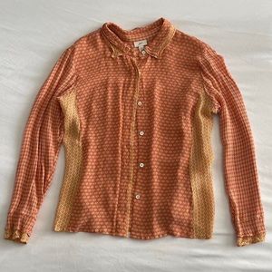 70s-inspired patterned button up